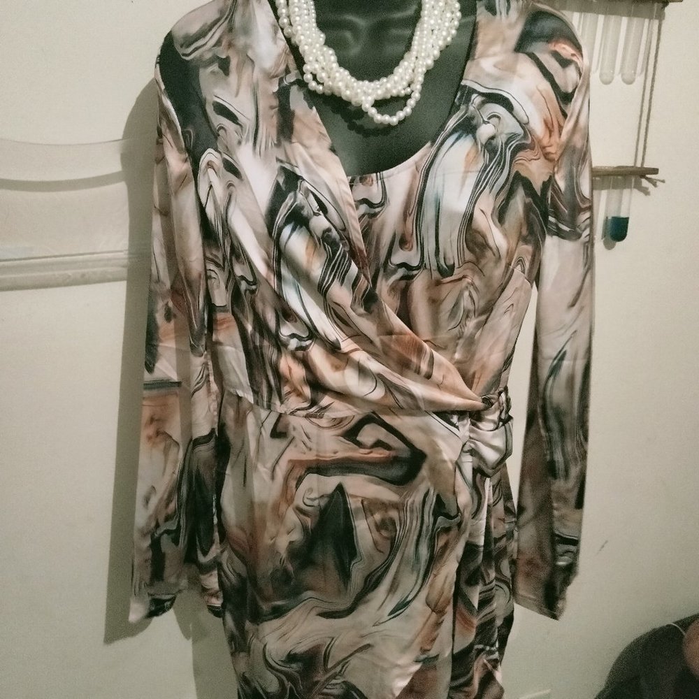 Marble (Multi Color) Wrap Dress Size Large
